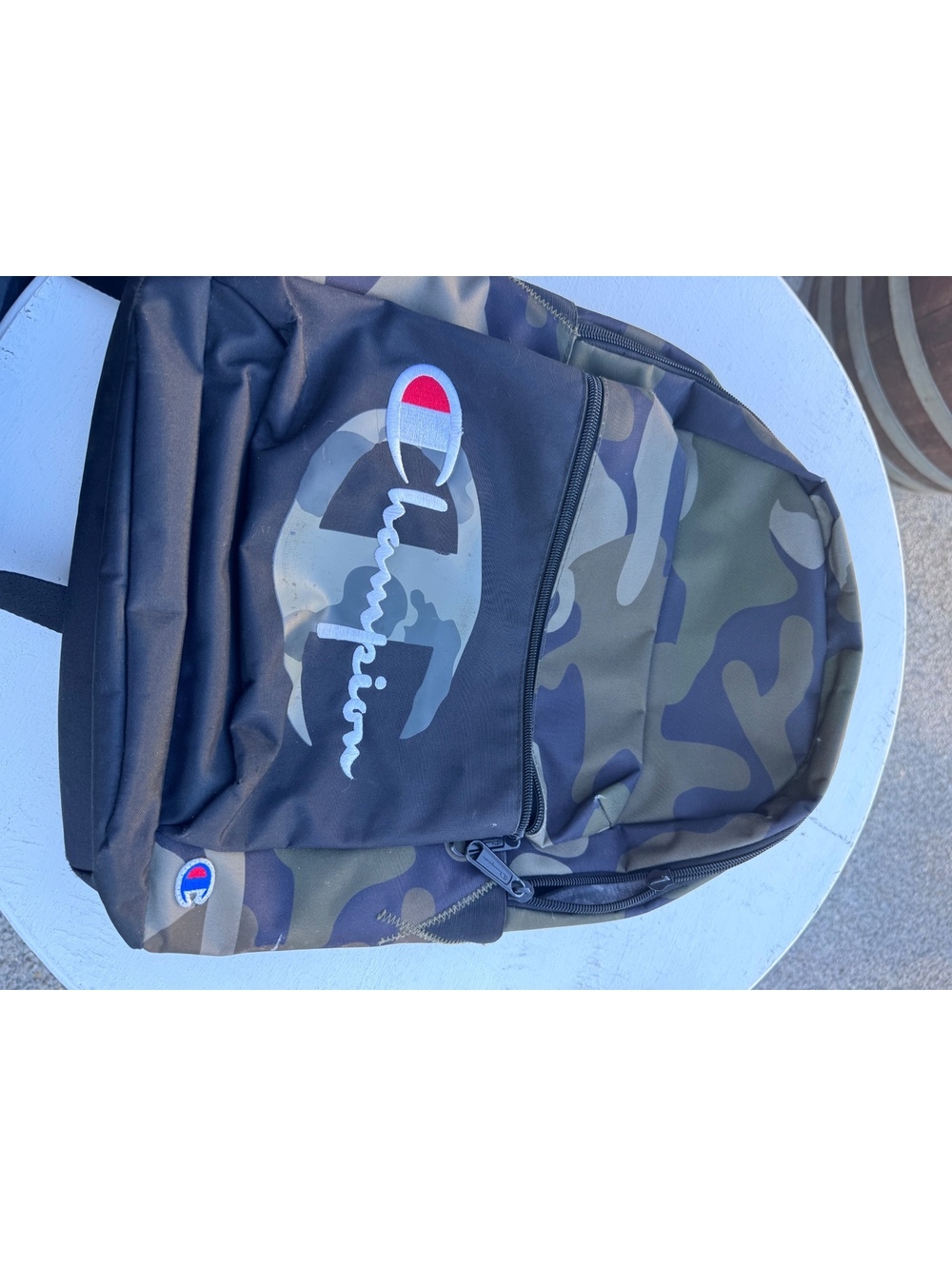 Champion Manuscript Camo Backpack Green Black Logo Laptop School Bag CHF1000